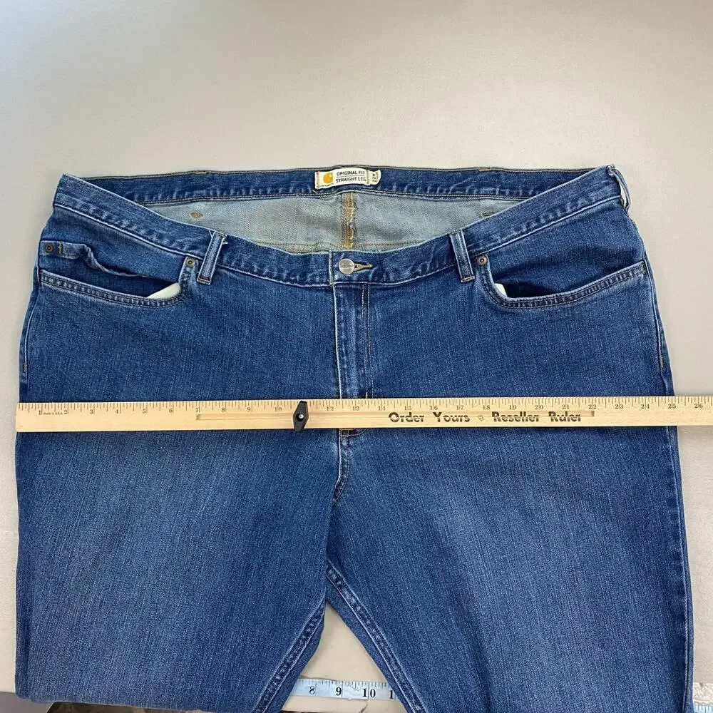Carhartt Jeans Womens‎ 22W Original Fit Straight Leg Blue Stretch Blaine 46x31